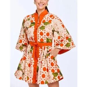 Mestiza New York Carmen Flare-Sleeve Mini Dress Linen Sun-Kissed Ivory Sz 6 NWT